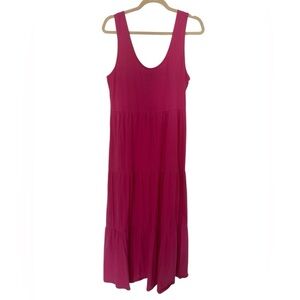 J.Crew Pink Cotton Tiered Maxi Dress​​​